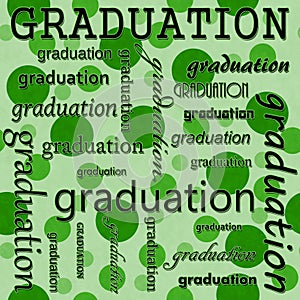 Graduation Design with Green Polka Dot Tile Pattern Repeat Background