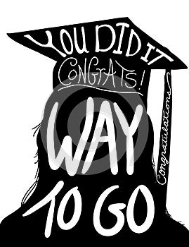 Graduation design image, congratulations to graduate with cap and tassel photo