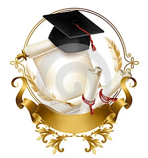 Graduation diploma or certificate realistic vector