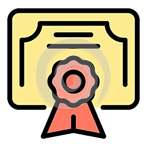 Graduation diploma icon vector flat