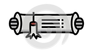 Graduation Diploma Scroll Certificate, vector design Generative AI