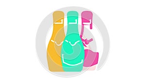 Graduation Education color icon animation