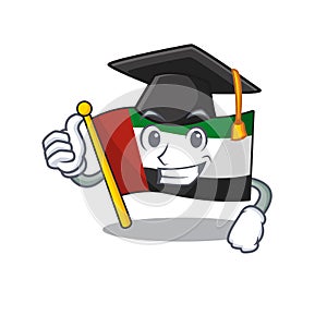 Graduation flag united arab emirates isolated cartoon