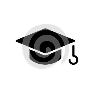 Graduation Hat Cap Flat Icon for Apps and Websites, photo