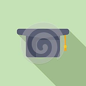 Graduation hat icon flat vector. Stress coping skills