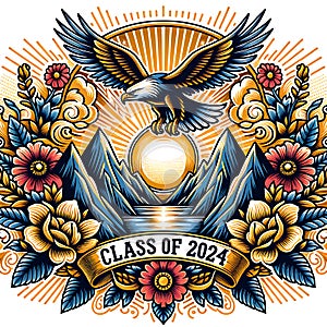 Graduation label design. Class of 2024