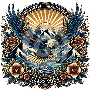 Graduation label design. Class of 2024