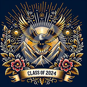 Graduation label design. Class of 2024