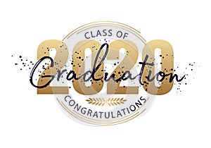 Graduation label. Vector text for graduation design, congratulation event, party, high school or college graduate