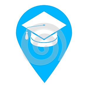Graduation location map pin pointer icon. Element of map point for mobile concept and web apps. Icon for website design and app de