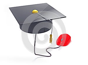 Graduation online concept isolated white background