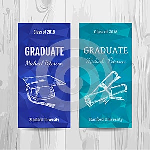 Graduation party invitation card. Graduation party flyer.