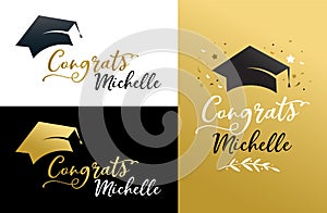 Graduation party invitations, posters, greeting card, banner