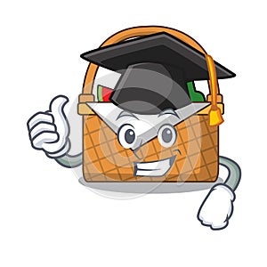 Graduation picnic basket character cartoon