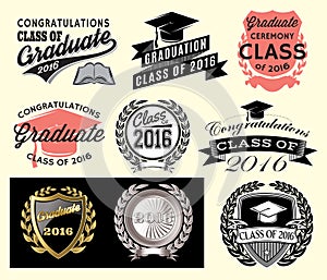 Sada třída z 2016 gratulace absolvent 