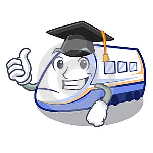 Graduation shinkansen train transportation in shape characters