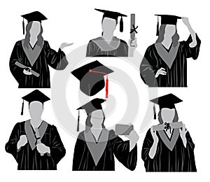 Graduation Silhouettes, art vector design