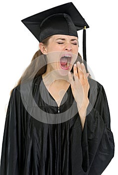 Graduation student girl yawing photo