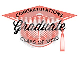 Graduation vector Class of 2020. Congrats grad Congratulations Graduate