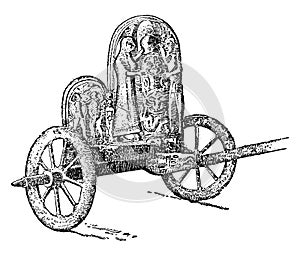 A Graeco Ertuscan Chariot, vintage illustration