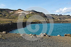 Graenavatn or Green Lake, explosion crater lake south of Reykjavik, Iceland