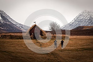 Grafarkirkja in autumn, the oldest church in Iceland