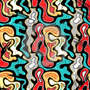 Graffiti abstract seamless pattern grunge effect illustration