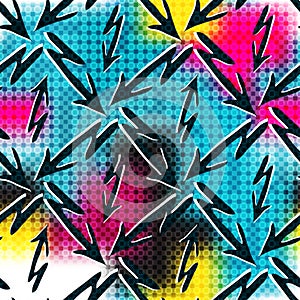 Graffiti abstract seamless pattern grunge effect vector illustration