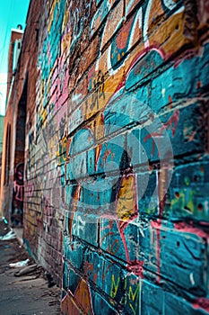 Graffiti Adorns Brick Wall