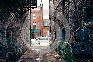 Graffiti Alley and Howard Street in Baltimore, Maryland. photo