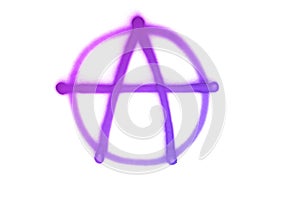 Graffiti Anarchy sign sprayed on white isolated background