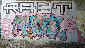 Graffiti art on Bridge under A38 Derbyshire