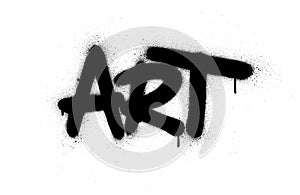 Graffiti art word sprayed in black over white
