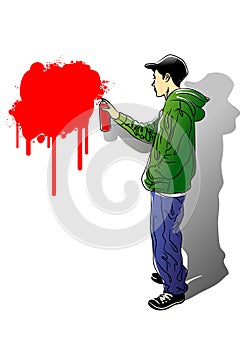 Graffiti boy with spray