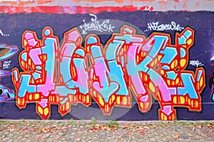 Graffiti brick wall art in germany