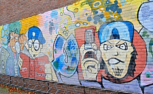 Graffiti brick wall art in germany