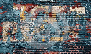 Graffiti on a brick wall as an abstract background. Texture