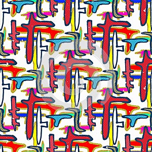 Graffiti bright seamless pattern on a white background vector illustration