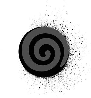 Graffiti circle spray paint template in black over white