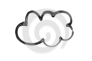 Graffiti cloud sign sprayed on white isolated background