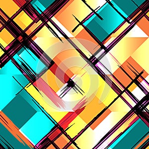 Graffiti colored geometrical objects vector illustration