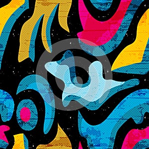 Graffiti colored seamless texture vector illustration