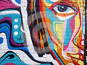 Graffiti, colored wall, Multi-colored abstract graffiti