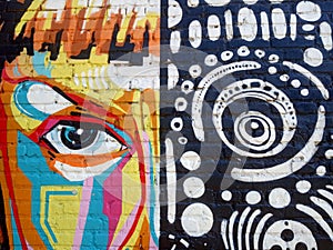 Graffiti, colored wall, Multi-colored abstract graffiti