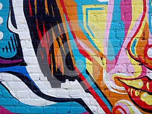 Graffiti, colored wall, Multi-colored abstract graffiti