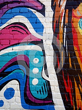Graffiti, colored wall, Multi-colored abstract graffiti