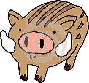 Graffiti of cute wild boar
