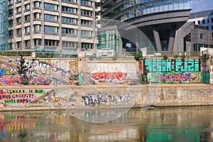 Graffiti. Danube Canal. Vienna. Austria