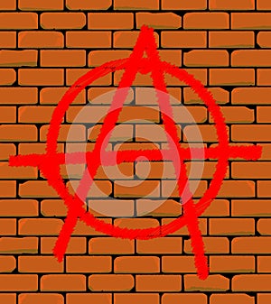 Anarchy Brick Wall Graffiti