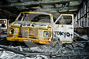 Graffiti Destroyed Rusty Abandoned Truck